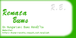 renata bums business card